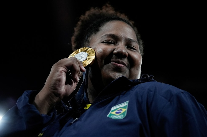 Foto: Alexandre Loureiro/COB – Beatriz Souza conquistou o primeiro ouro do Brasil, na categoria +78kg do judô 