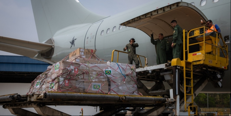 Fotos: Rafael Nascimento/MS – Os voos para o Líbano levaram um total de 27,3 toneladas de medicamentos e insumos hospitalares e 62,5 toneladas de alimentos