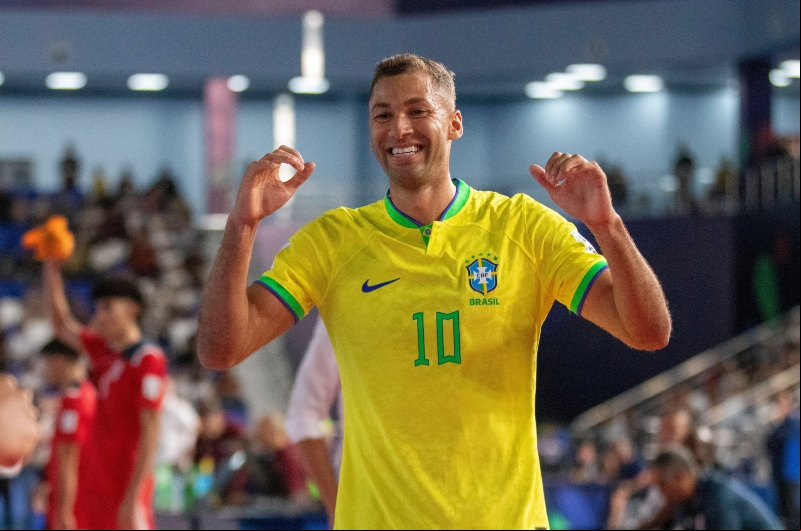 Foto: Leto Ribas/CBF – Pito, eleito melhor do mundo na última sexta-feira (13), também deixou seu gol na vitória sobre Cuba
